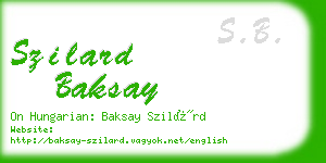 szilard baksay business card